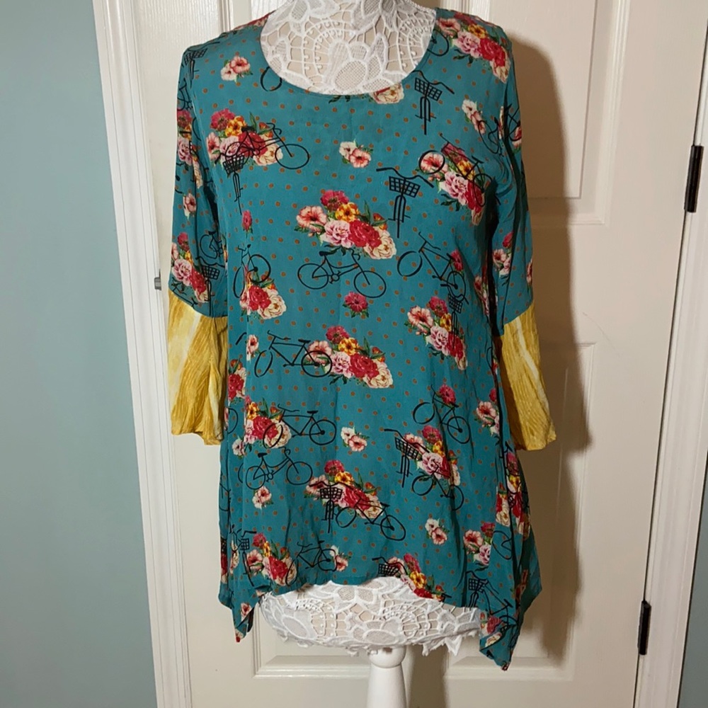 Benares vintage bicycle tunic size Small